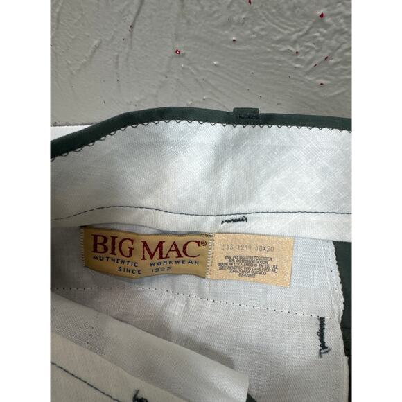 Big Mac Authentic Workwear Lightweight Poplin Pants Green Mens Size 40x30 NWT - Picture 3 of 5